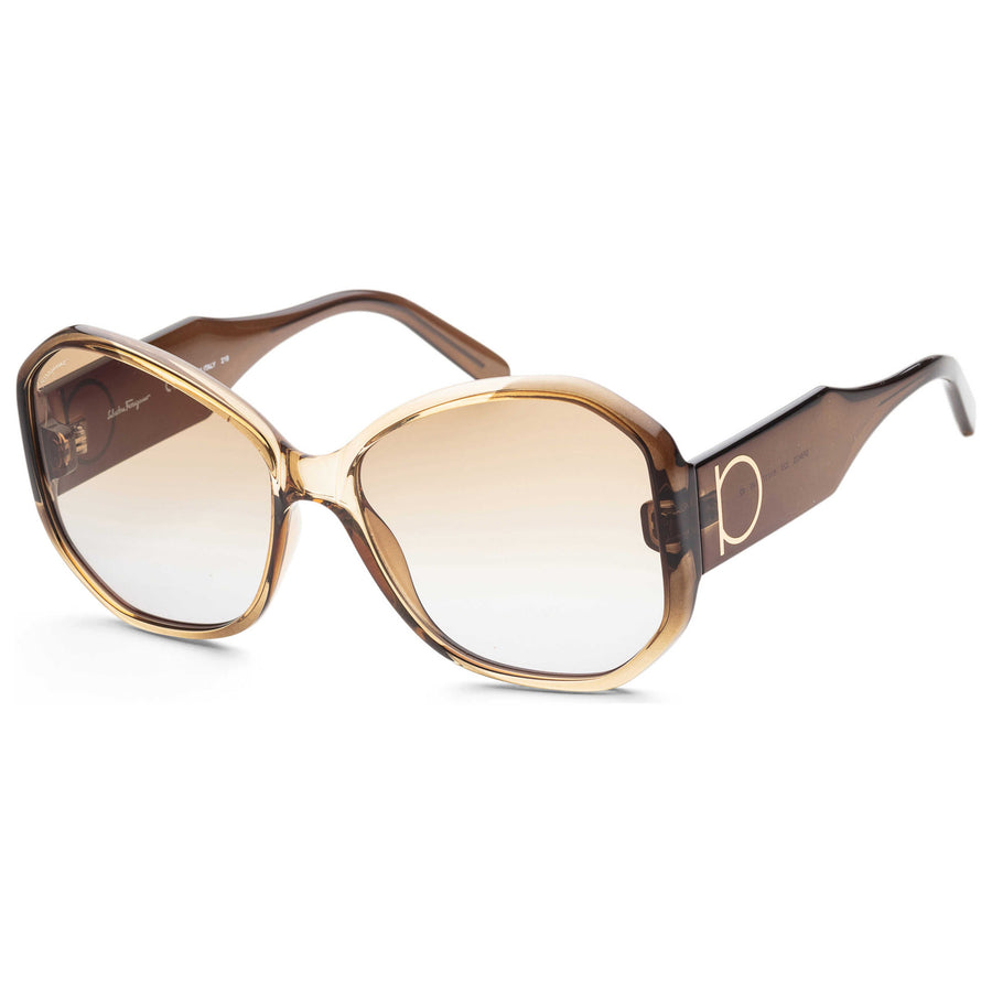 Preloved - Ferragamo Womens Fashion 61mm Khaki Brown Gradient Sunglasses Sf942s-6117326 One Color