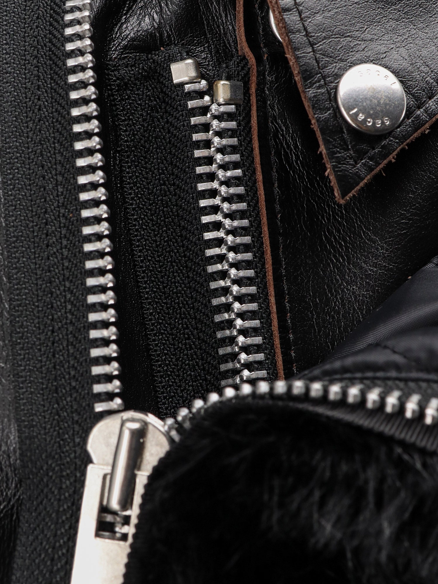 Sacai Jackets Black Cowhide
