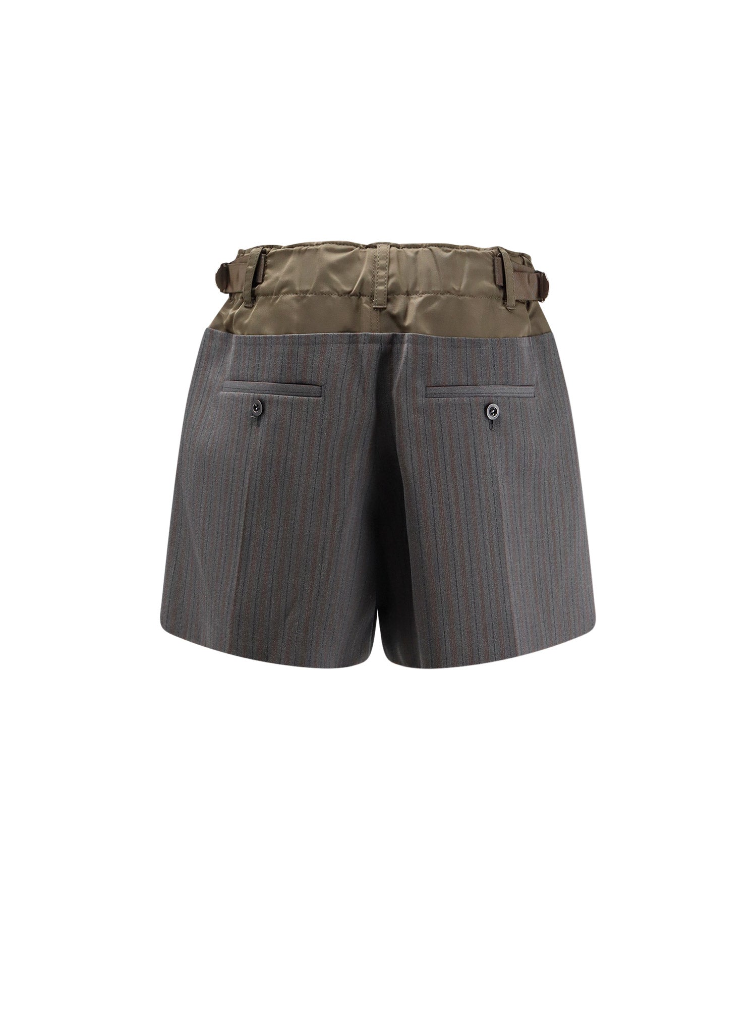Sacai Shorts Gray×d/khaki Poliestere Lana