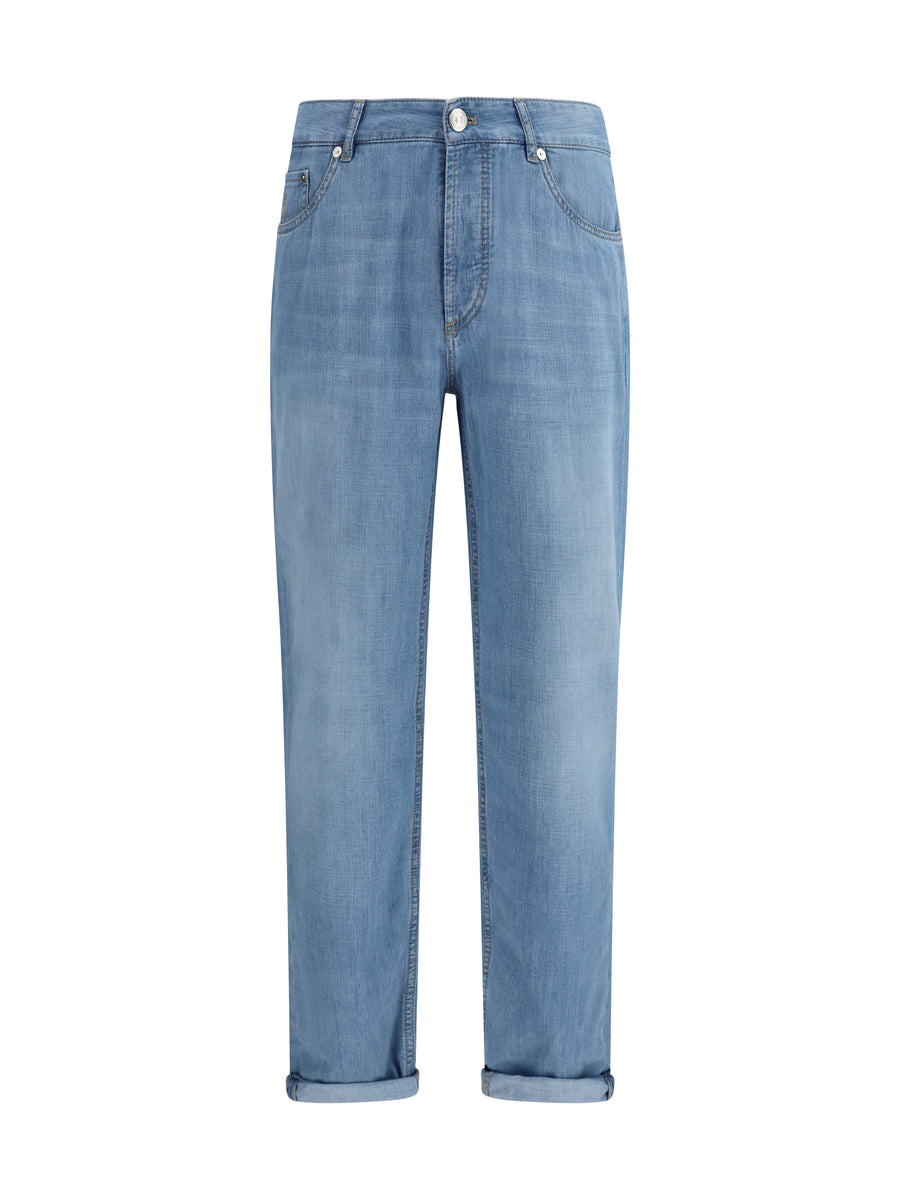 Jeans Distressed Light Denim Old Cotton
