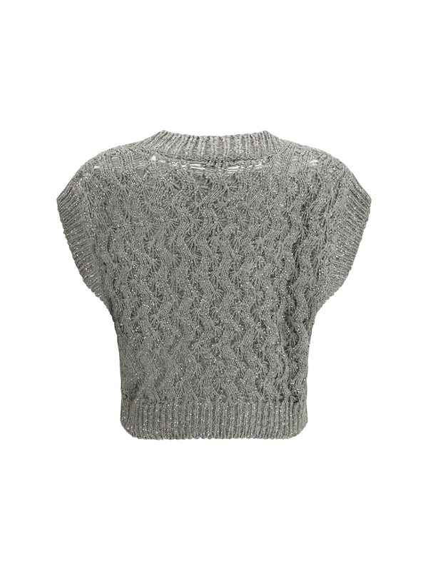 Vest Silk-Blend Sequined Rosemary Knitwear