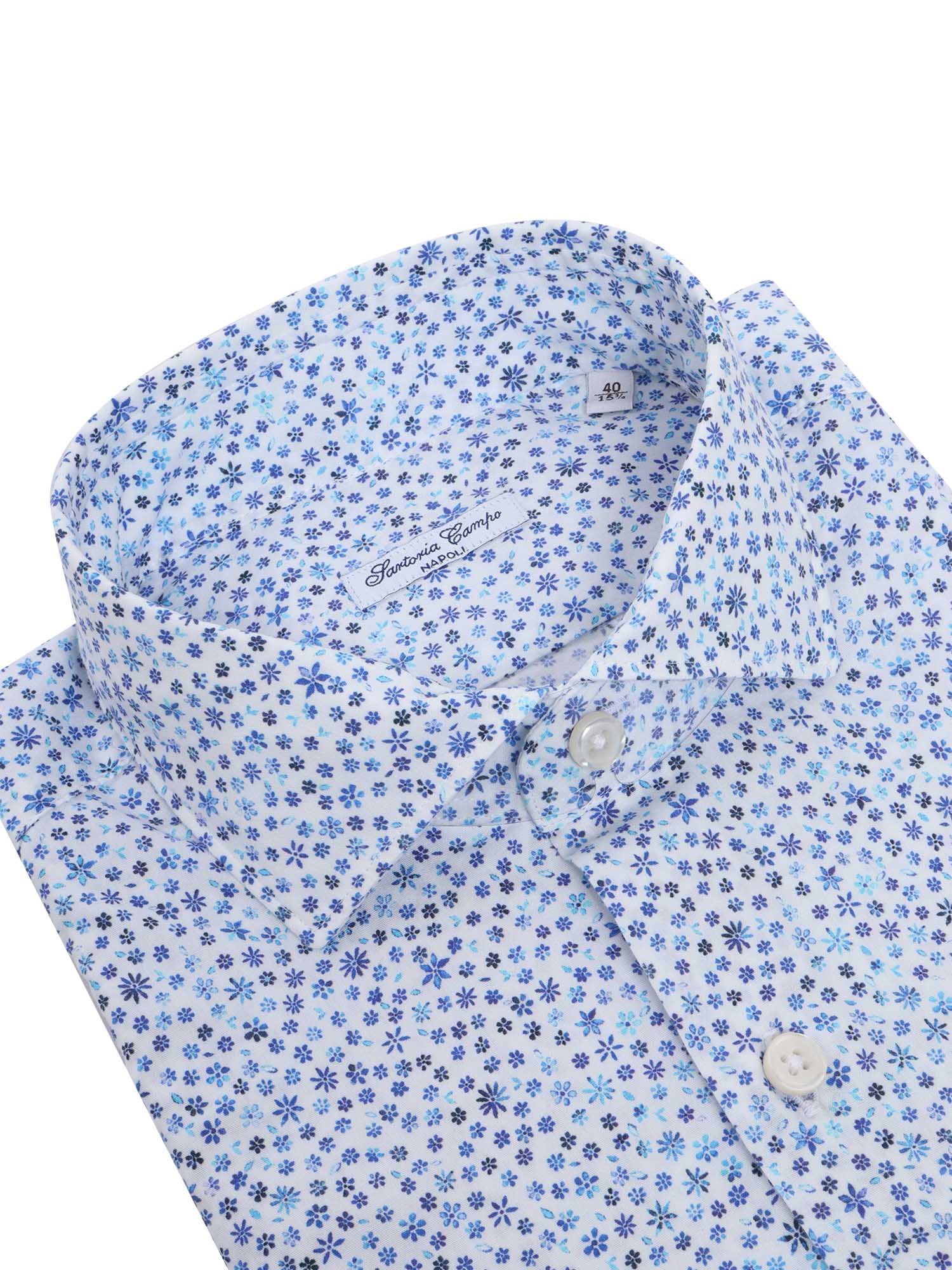 Light blue floral print shirt Cotton