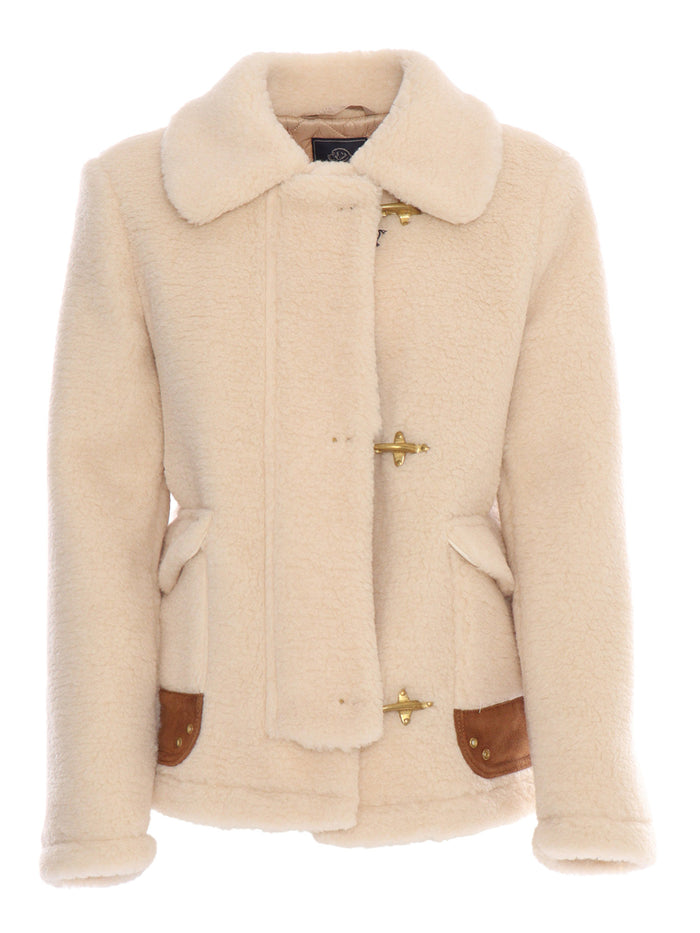 3 Hooks Shearling Jacket Cream Heavy