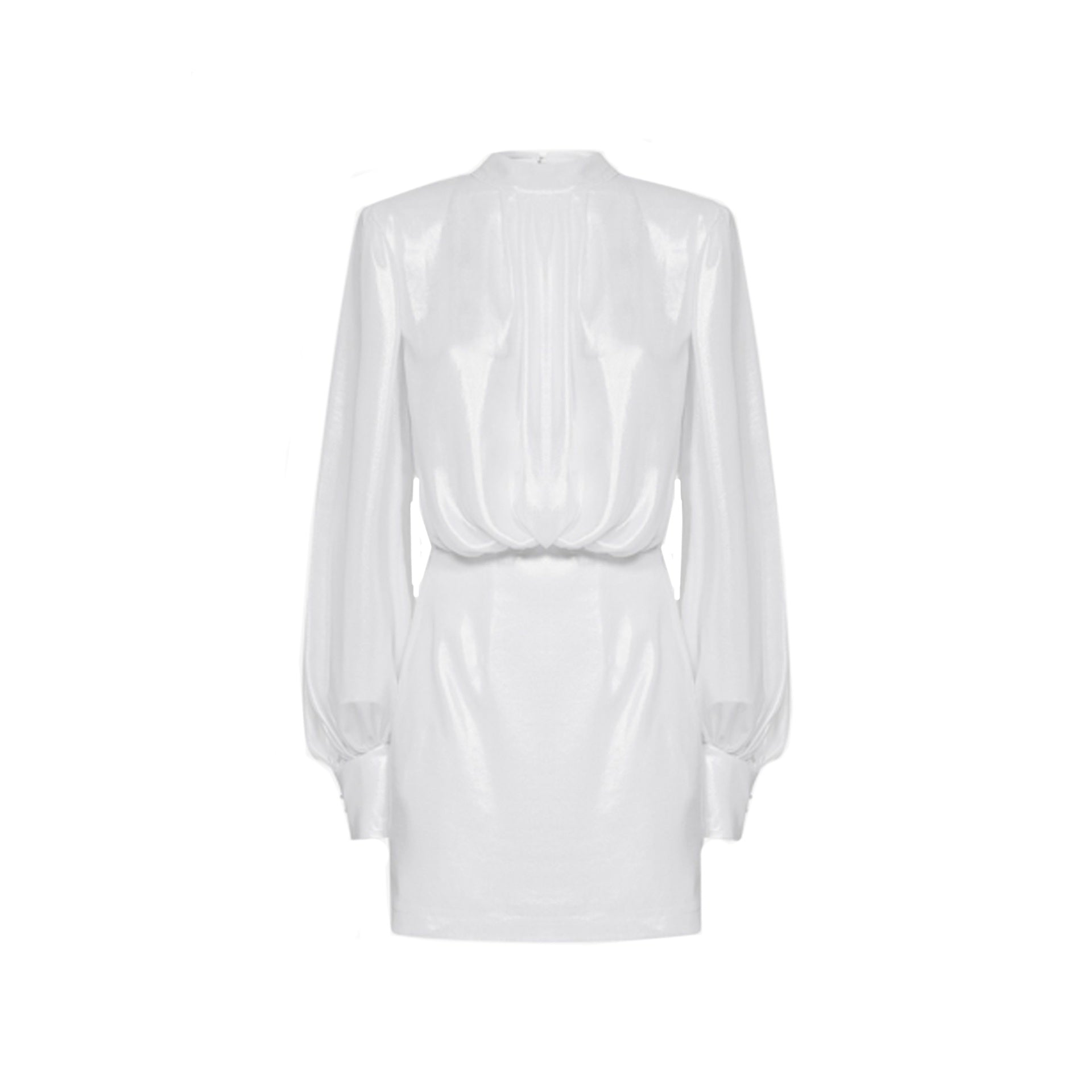 Blanca Vita Abelia Laminated Mini Dress White Polyester