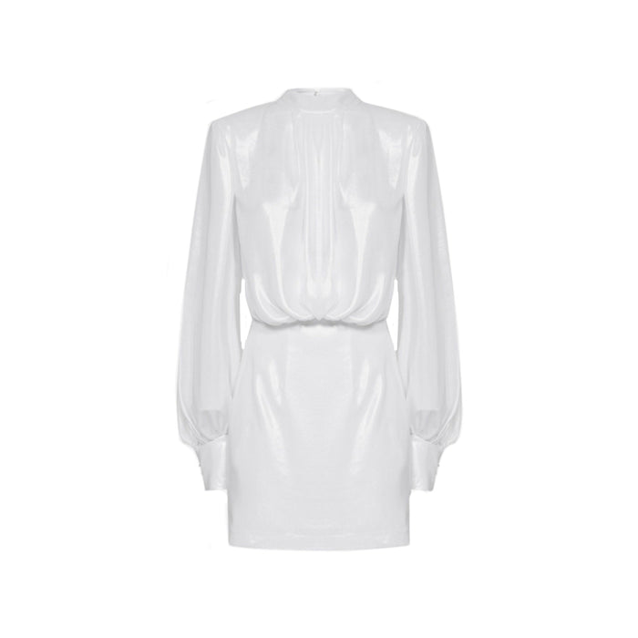 Blanca Vita Abelia Laminated Mini Dress White Polyester