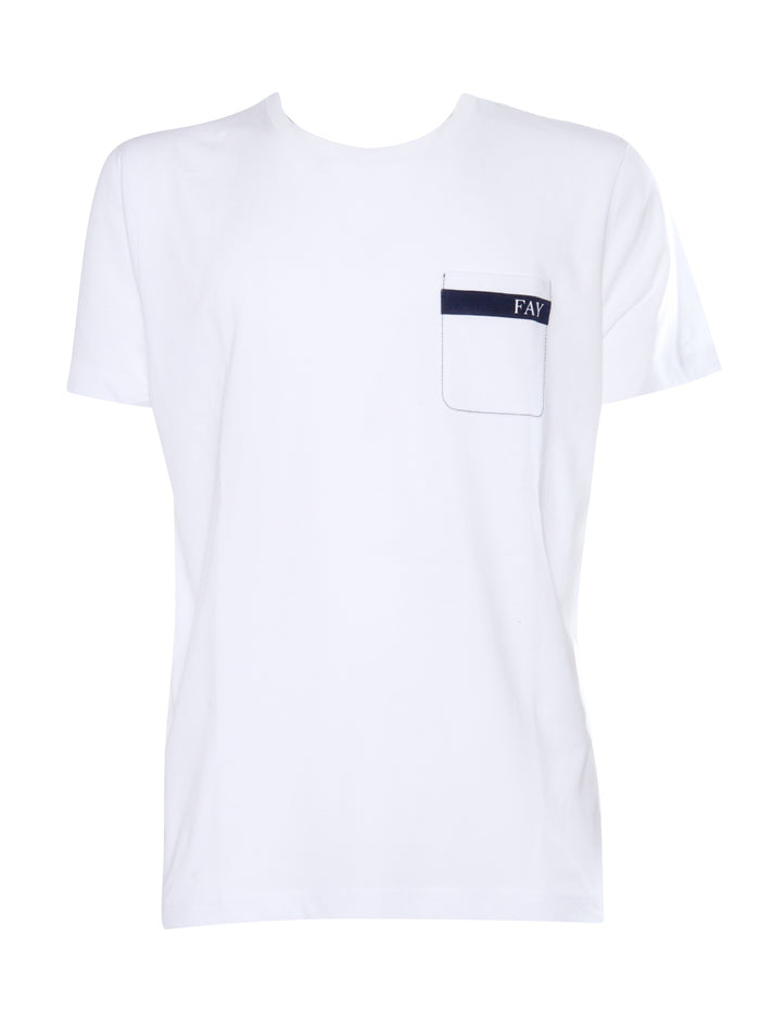 White t-shirt with pocket Cotton Short Sleeves