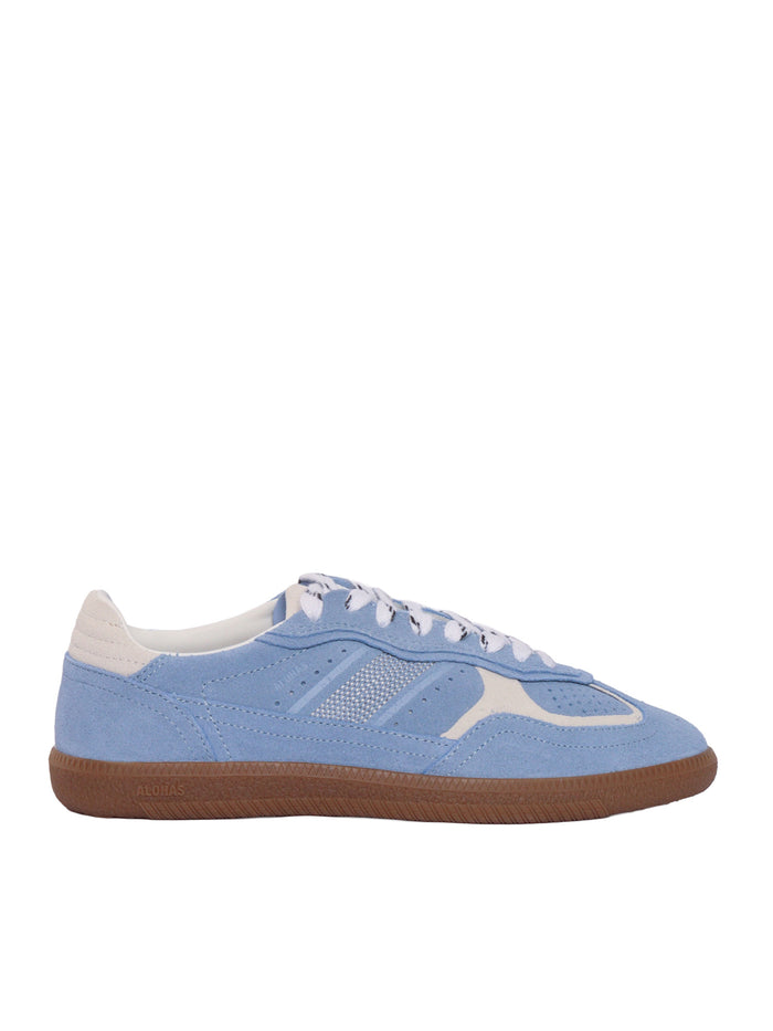 Tb.490 Rife Cornflower Blue Cream Leather Sneakers Altezza Tacco 2 Cm