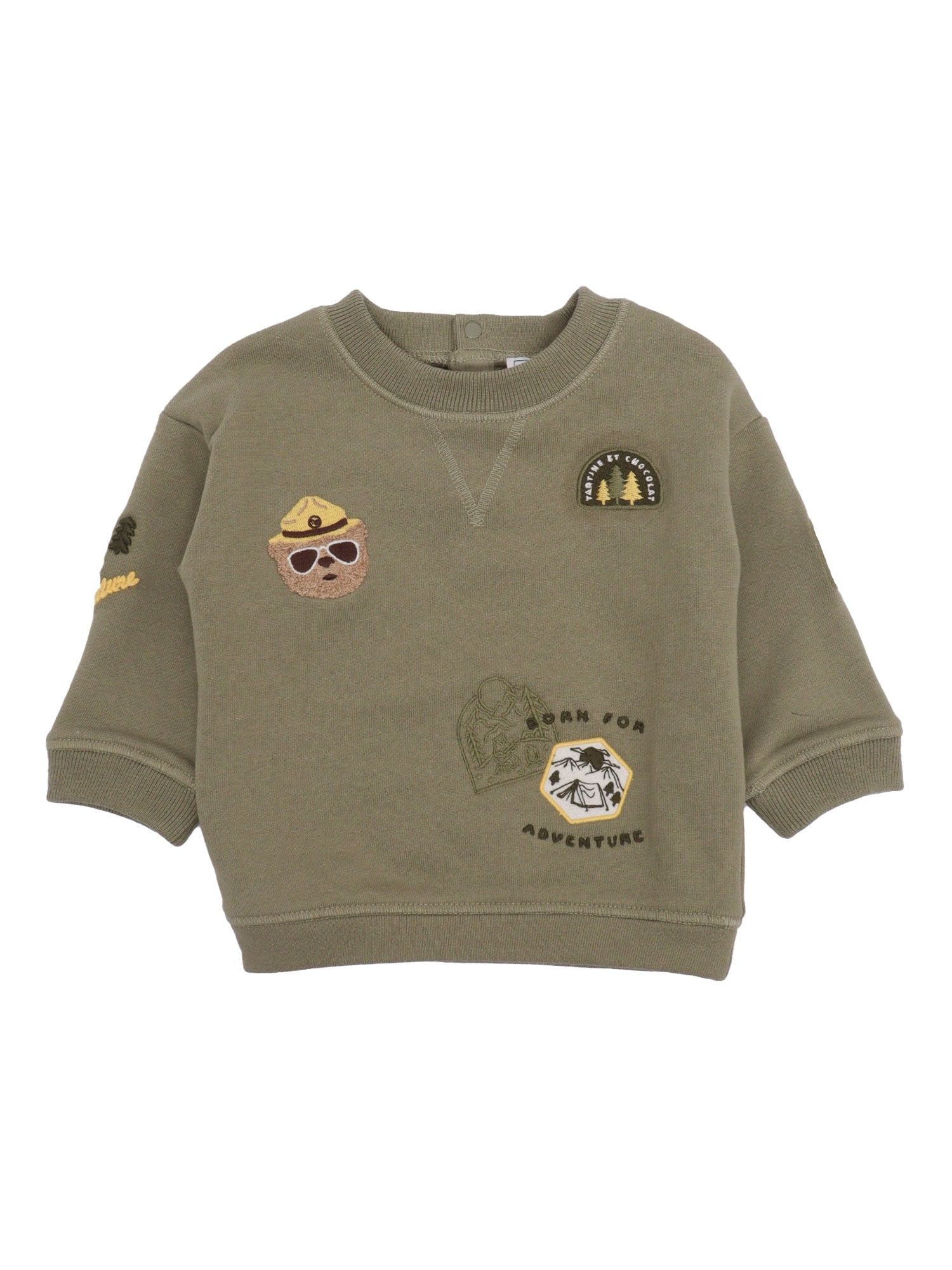 SWEATER Green Cotton Crewneck