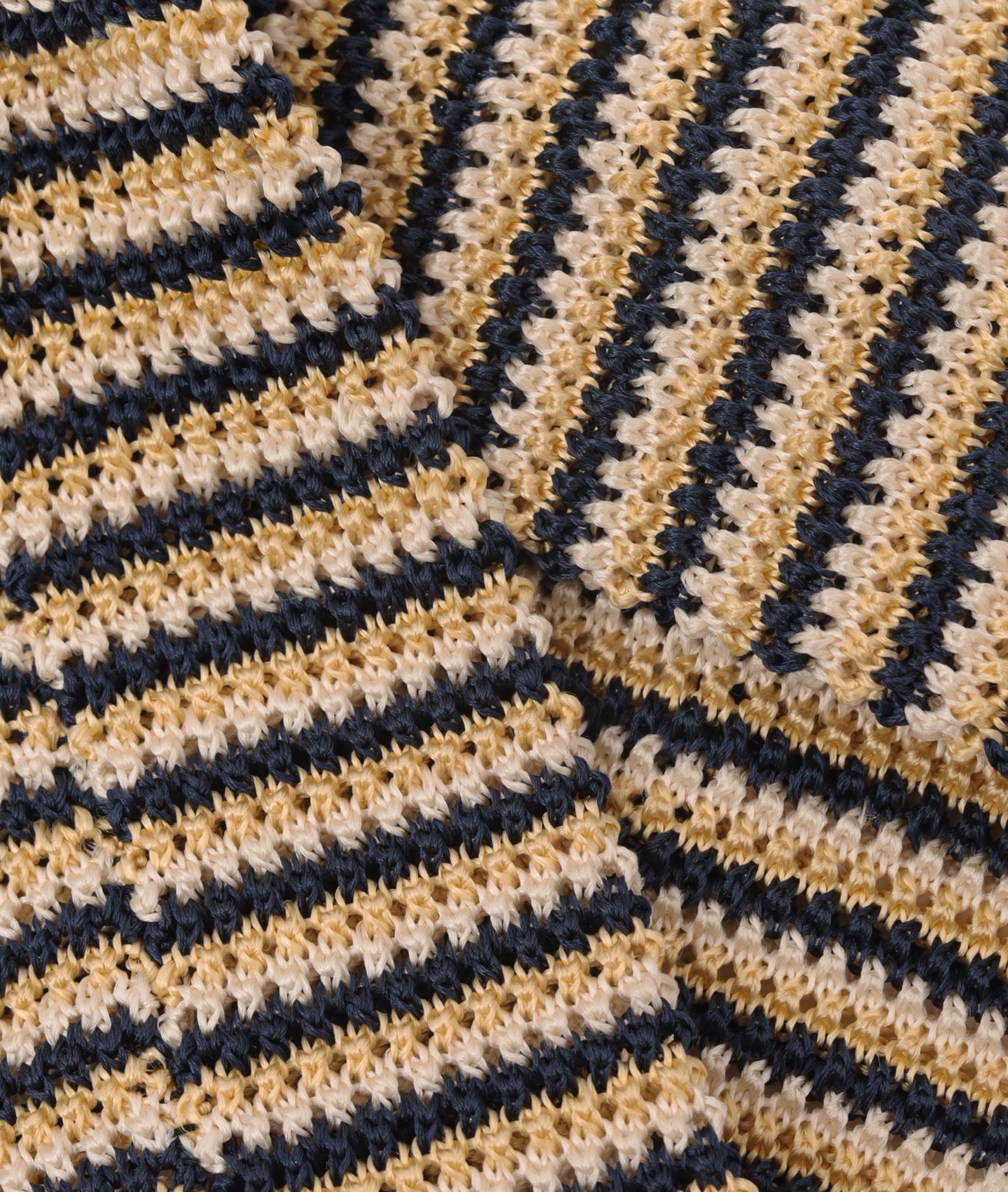 Silk Tricot Tie Yellow Knitted