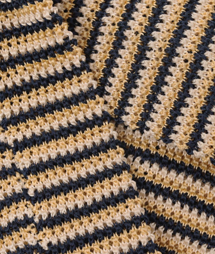 Silk Tricot Tie Yellow Knitted