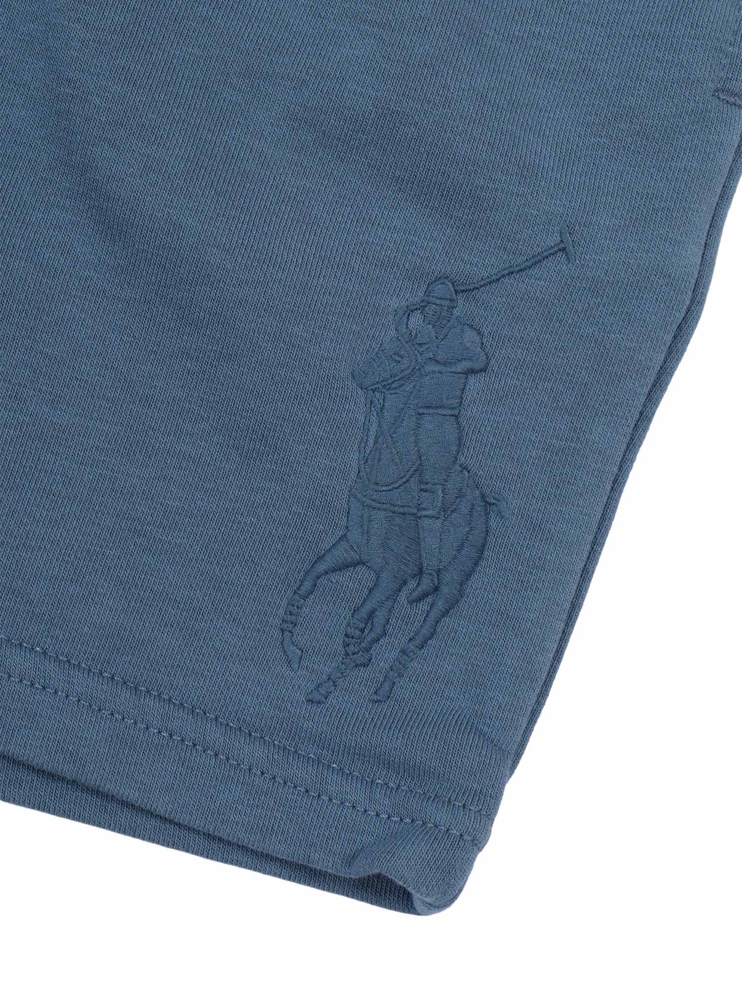 KNIT-SHORTS Blue Cotton Polyester