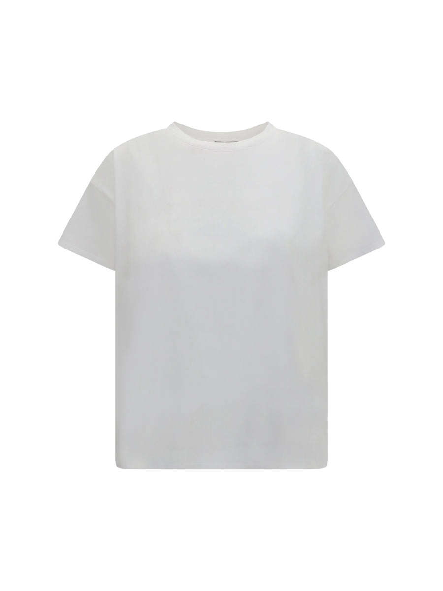 Boxy Fit T-Shirt Basiluzzo White Supima Cotton T-shirts & Jerseys