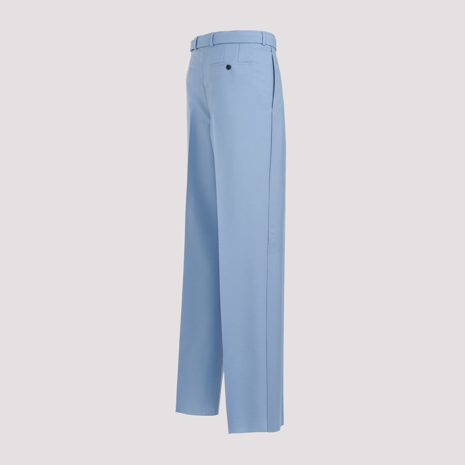 Wide Leg Trousers Blue Virgin Wool Pant