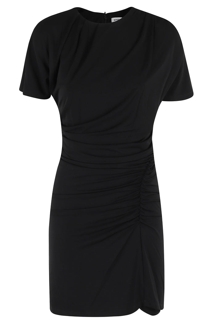 Kiko Black Rayon Spandex Abito