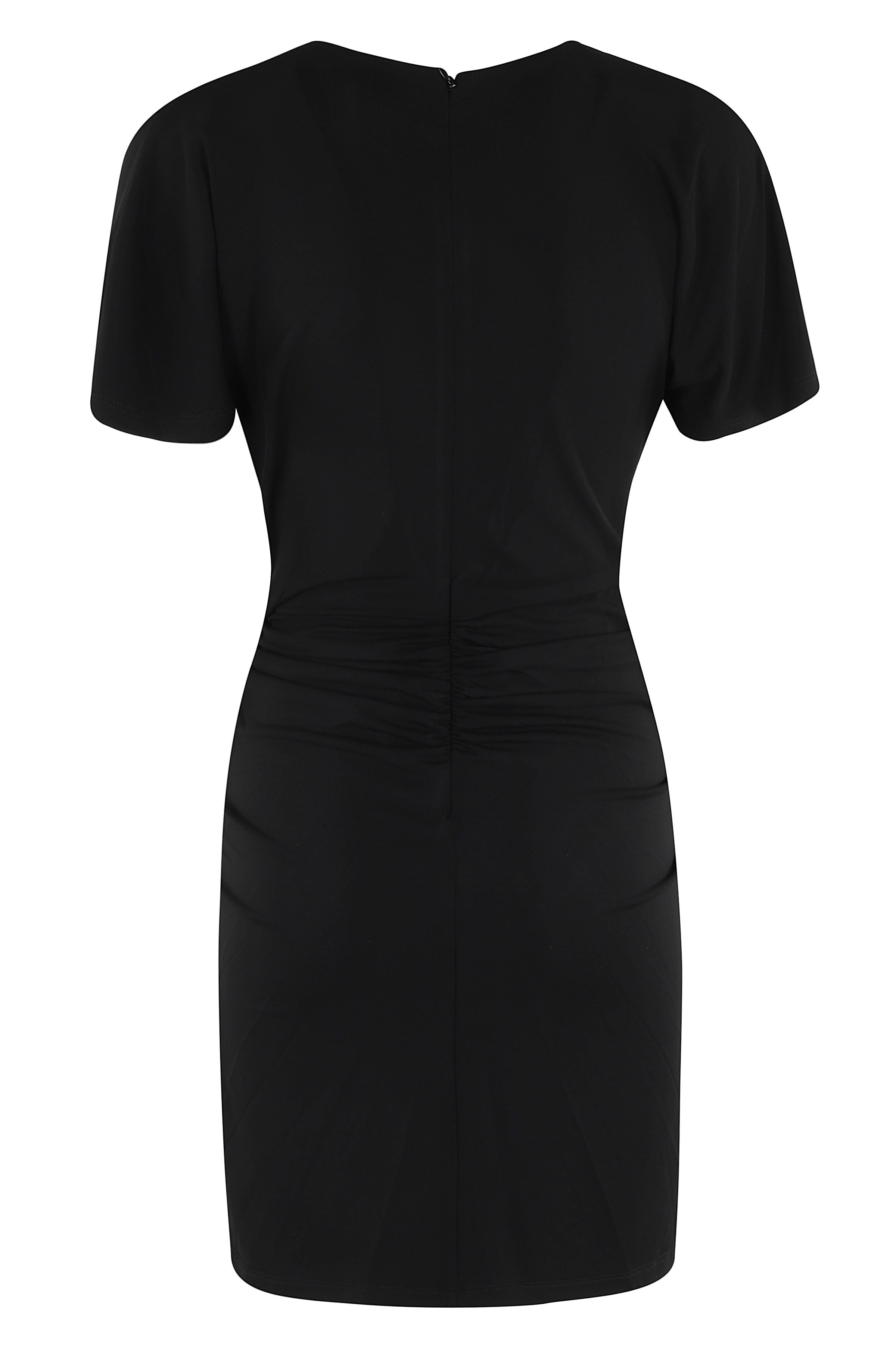 Kiko Black Rayon Spandex Abito