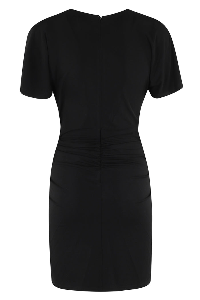 Kiko Black Rayon Spandex Abito