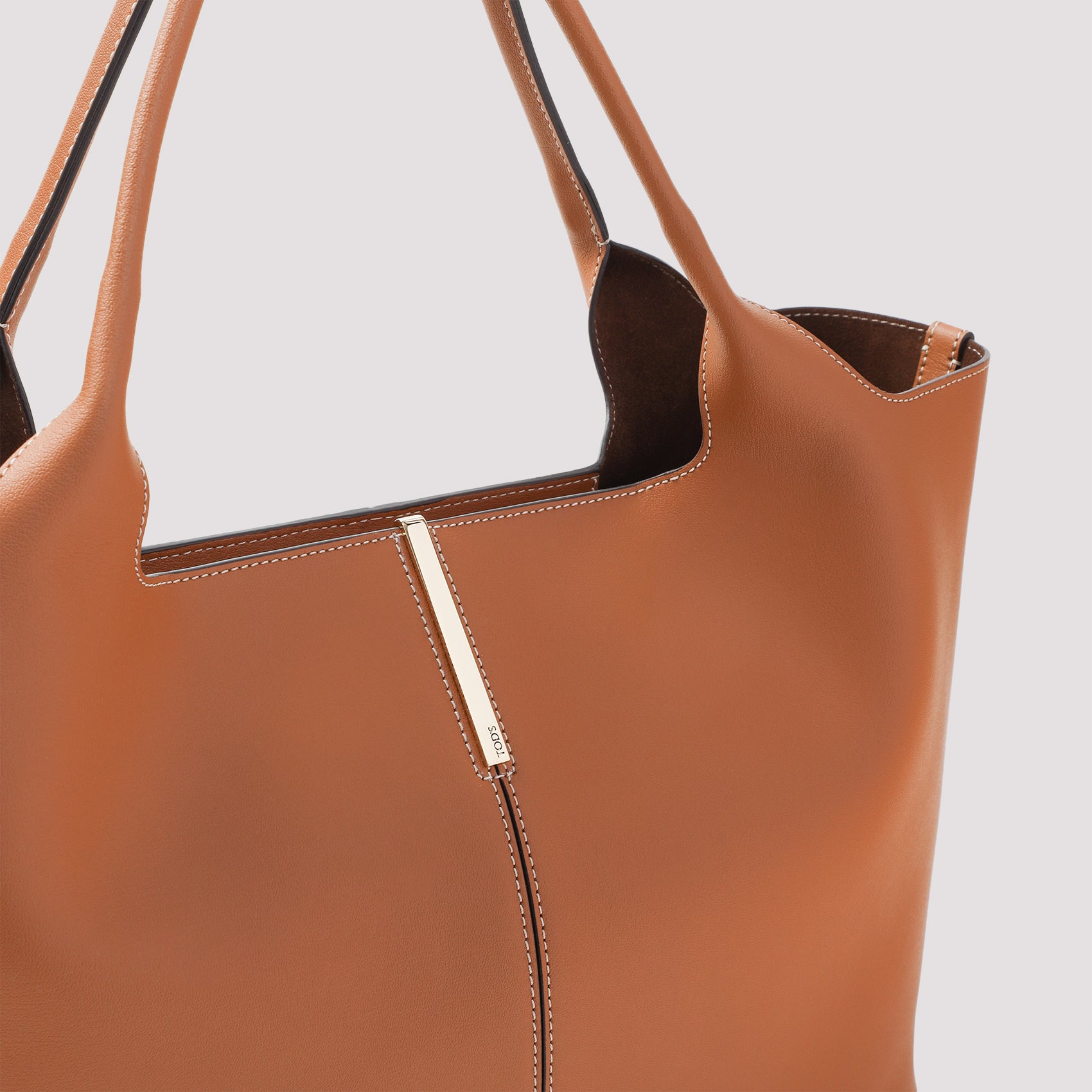 Ebr Shopping Tote Bag Nude & Neutrals Calf Leather