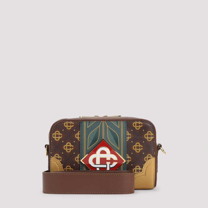 Monogram Shoulder Bag Brown Leather