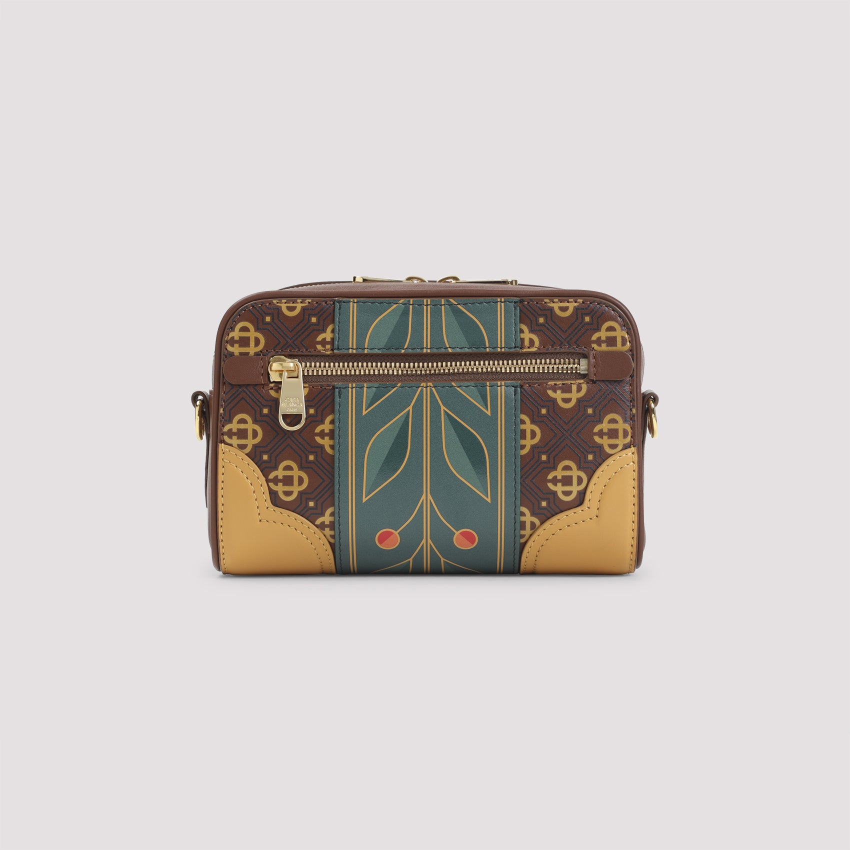 Monogram Shoulder Bag Brown Leather