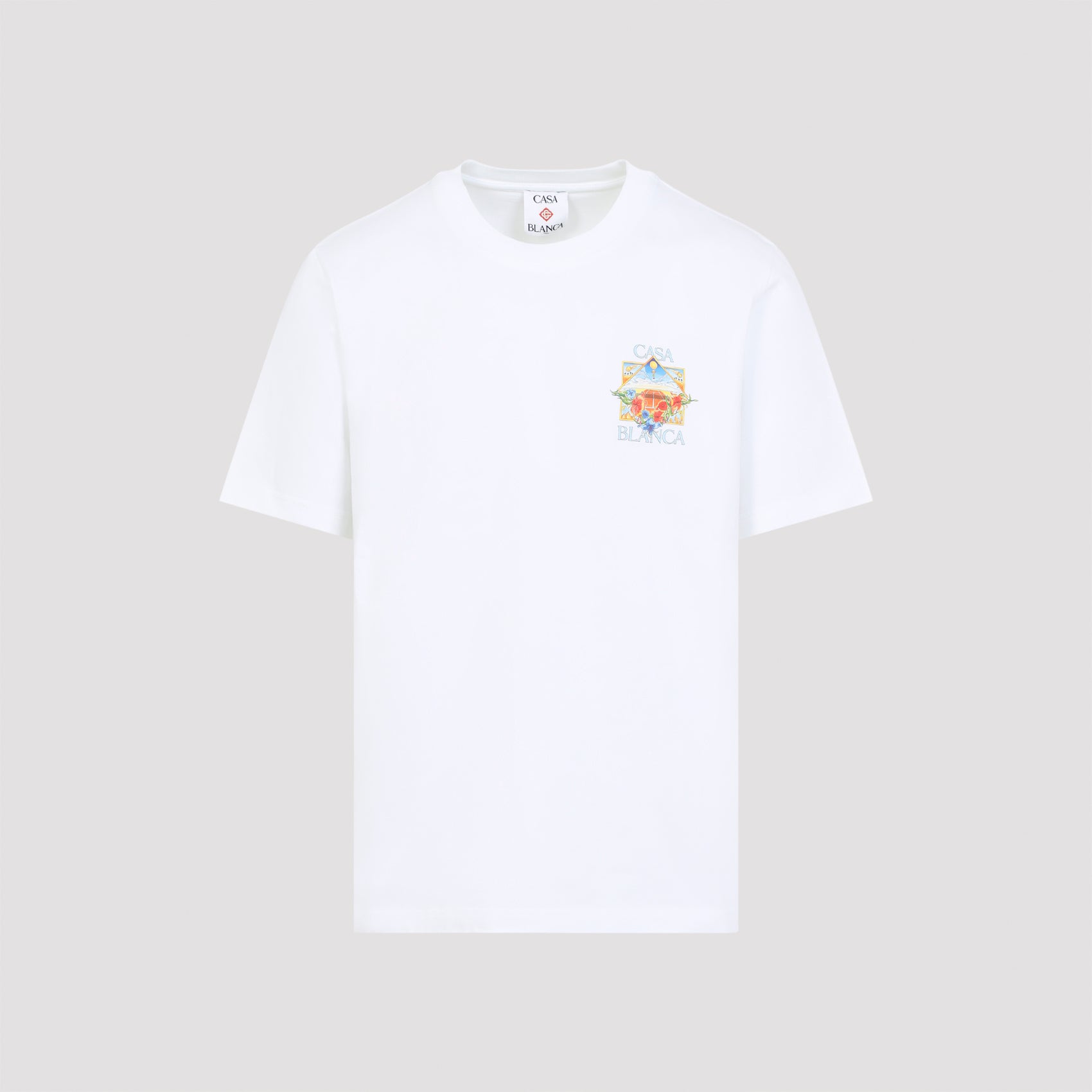 Flower Court Icon T-shirt White Organic Cotton Tshirt