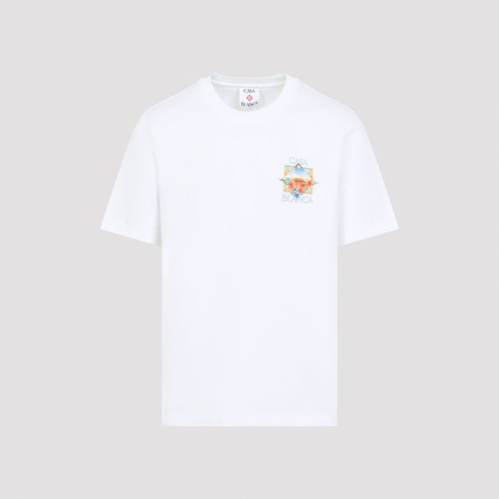 Flower Court Icon T-shirt White Organic Cotton Tshirt