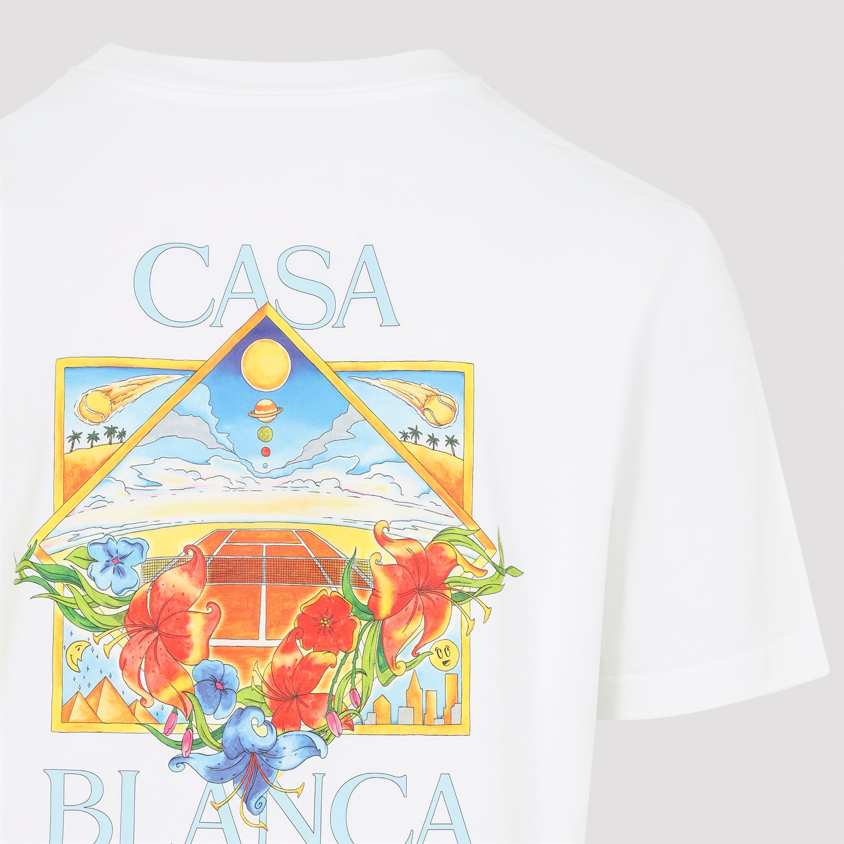 Flower Court Icon T-shirt White Organic Cotton Tshirt