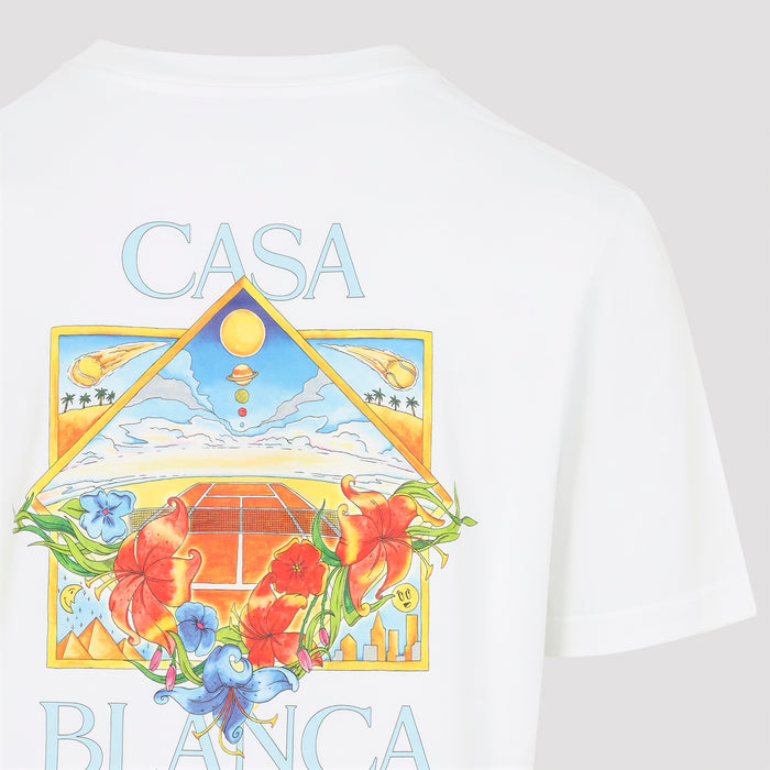 Flower Court Icon T-shirt White Organic Cotton Tshirt