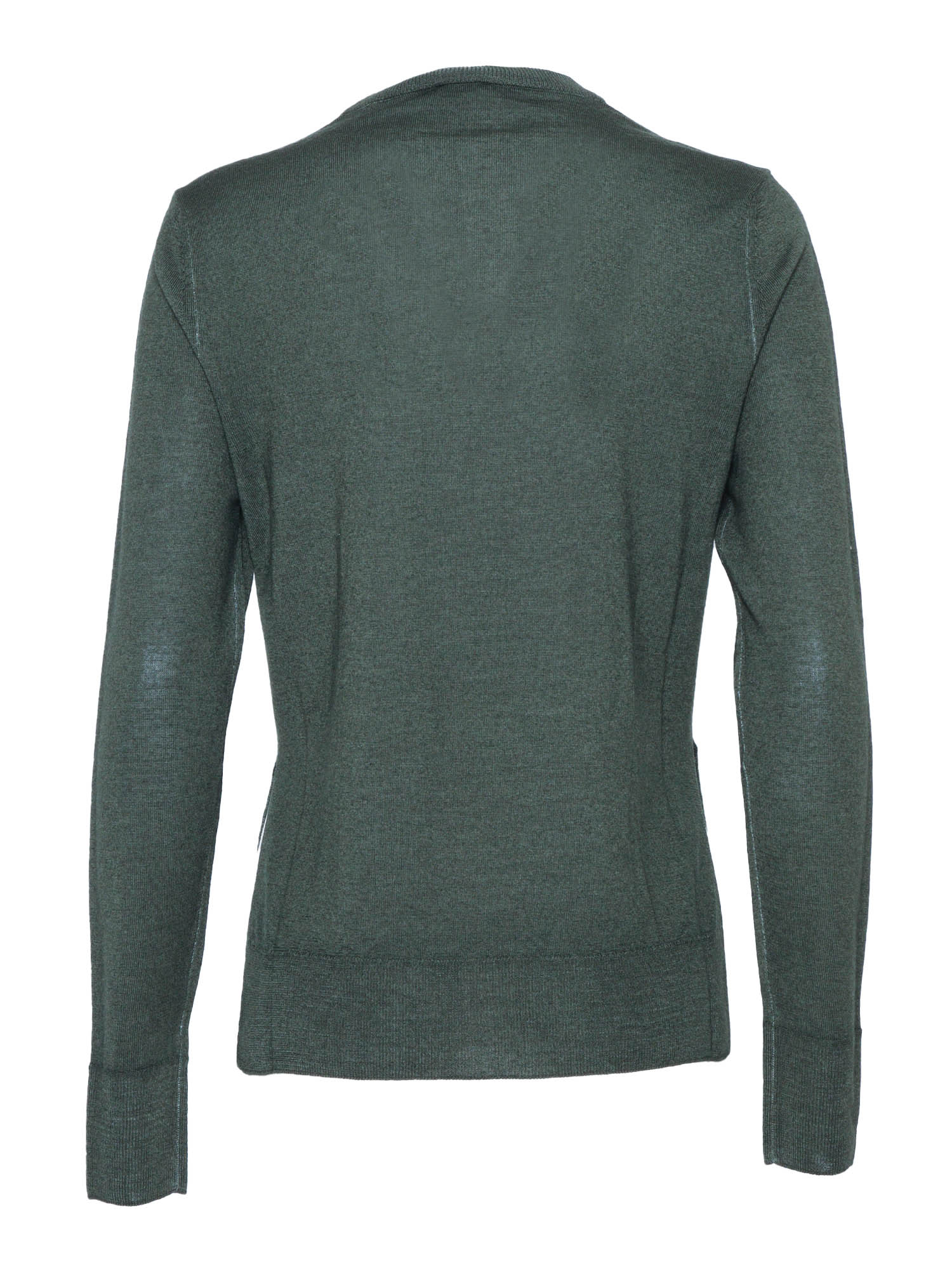 Woman Sweater Green Wool Crewneck