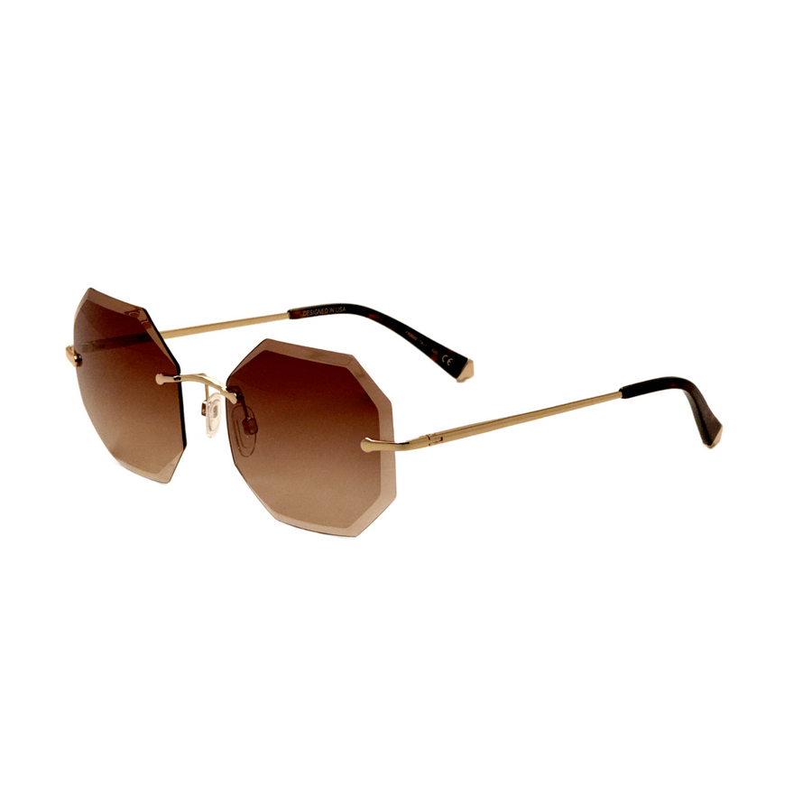 Preloved - Kate Young Luna Womens 59mm Gold Sunglasses K541-Brn-59 One Color