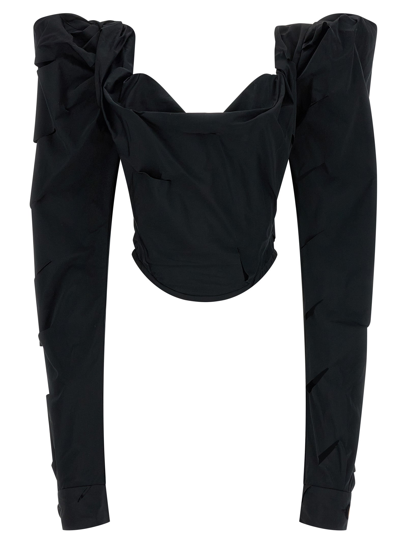 LS Sunday Corset top Black Polyester Tops