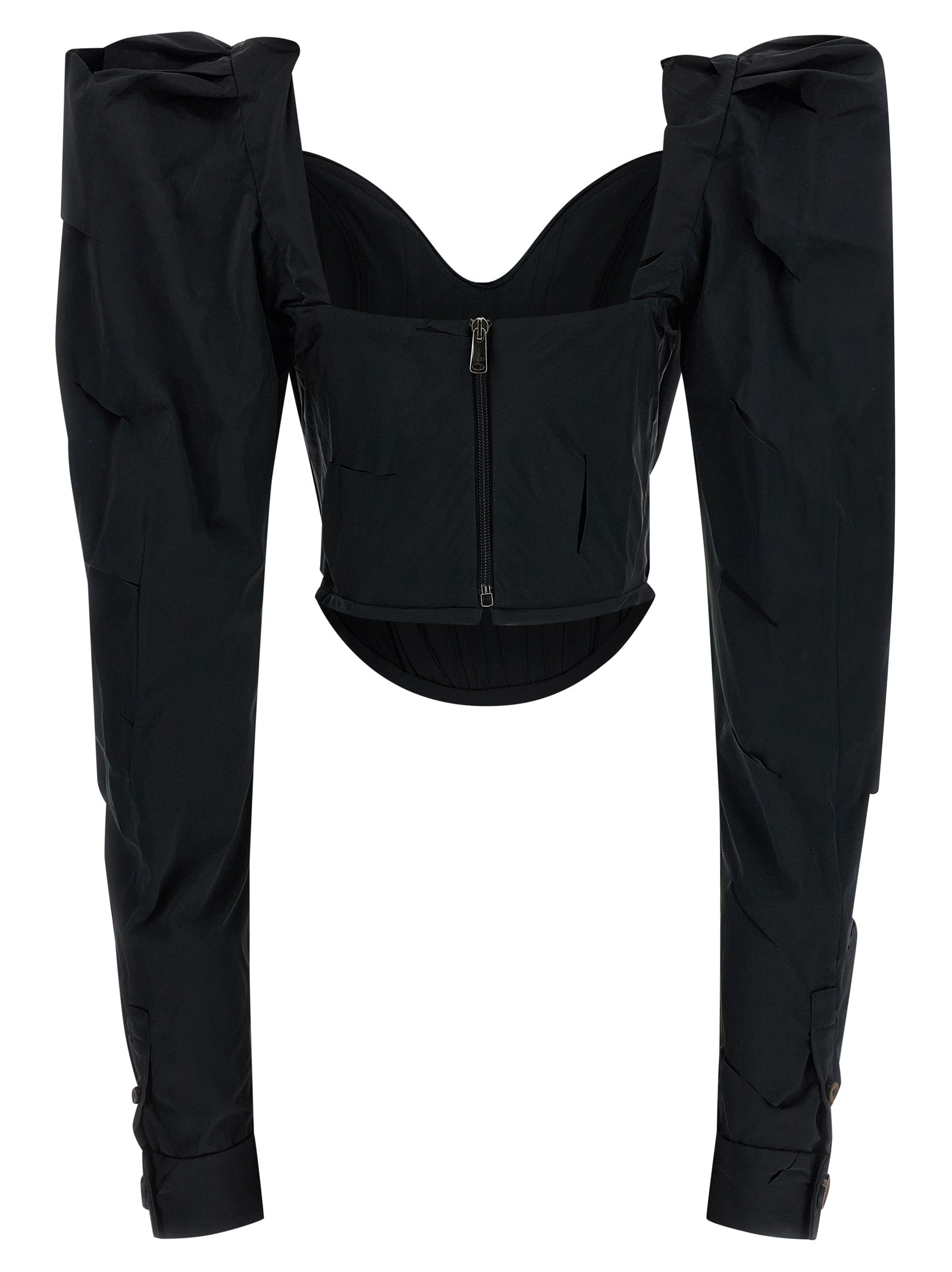 LS Sunday Corset top Black Polyester Tops