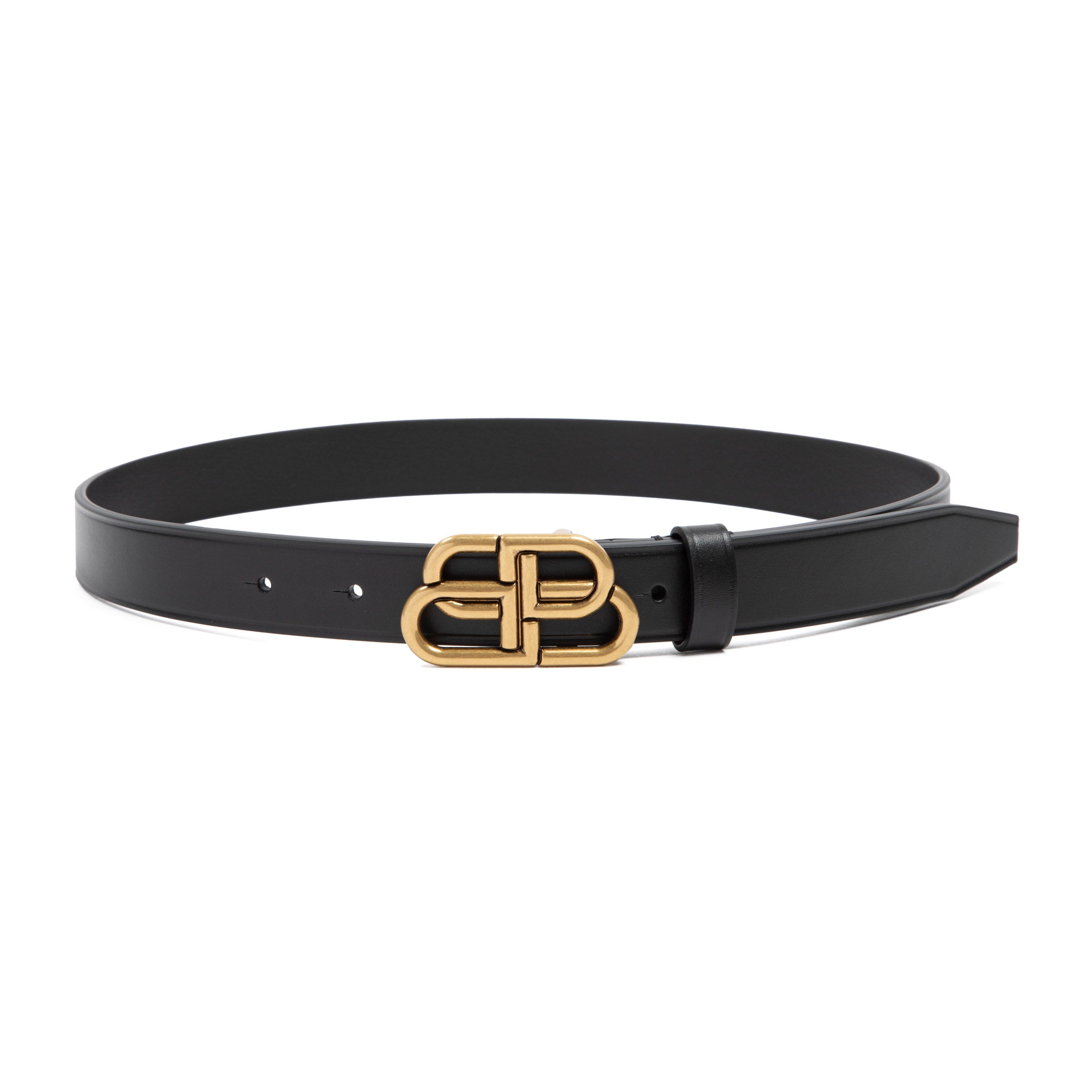 Bb Thin Belt Black Calf Leather