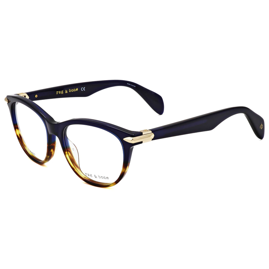 Preloved - Rag & Bone Womens 49 Mm Havana Blue Eyeglasses Rnb3014-Ipr-49 One Color