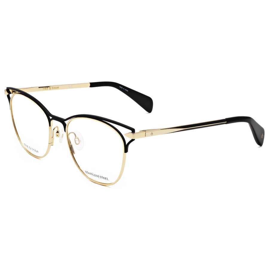 Preloved - Rag & Bone Womens 51mm Gold Black Eyeglasses Rnb3019-Rhl-51 One Color