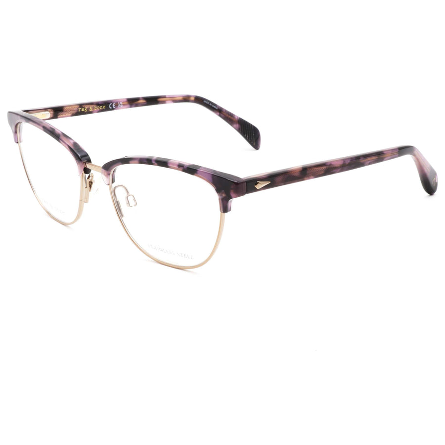 Preloved - Rag & Bone Womens 52 Mm Violet Havana Eyeglasses Rnb3060-G-Hkz-52 One Color