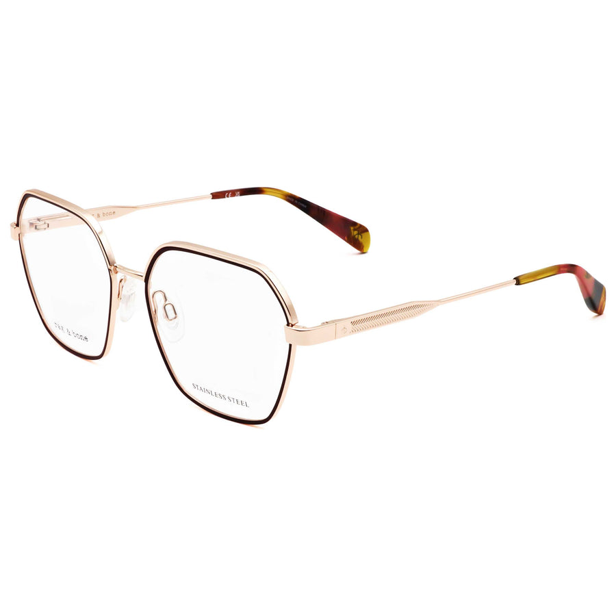 Preloved - Rag & Bone Womens 53 Mm Burgundy Red Gold Eyeglasses Rnb3072-G-084-53 One Color