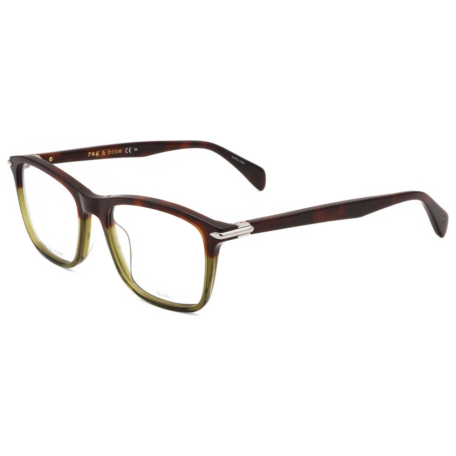 Preloved - Rag & Bone Mens 53 Mm Brown Havana Green Eyeglasses Rnb7024-I2a-53 One Color