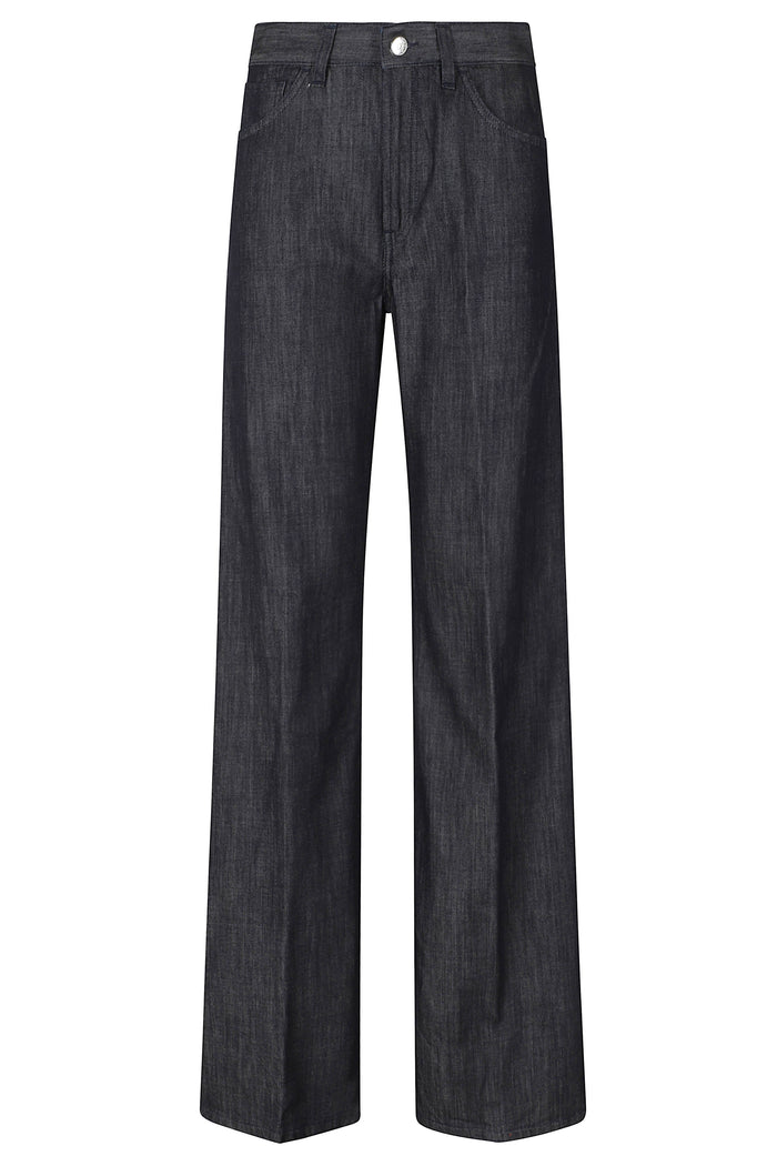 Jeans 5tasche Wide Leg Amber Blue Cotone Seta