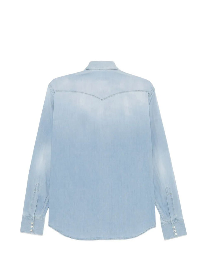 Shirt Blue Cotton Elastan
