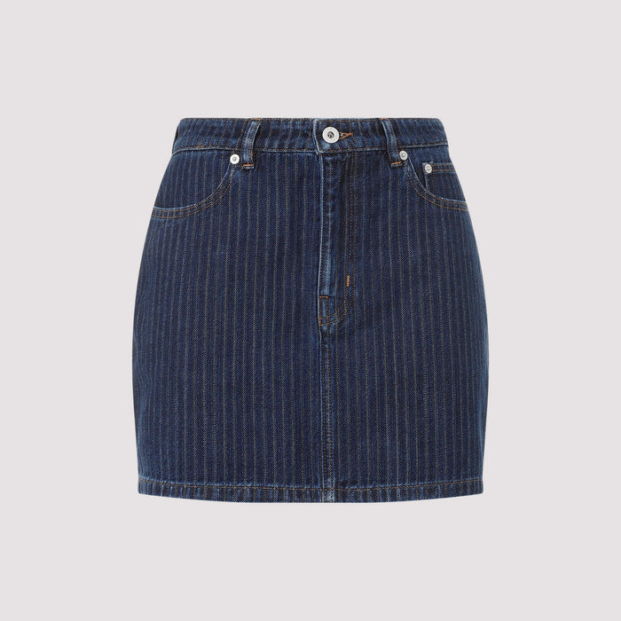 Stripped Jacquard Mini Skirt Cotton