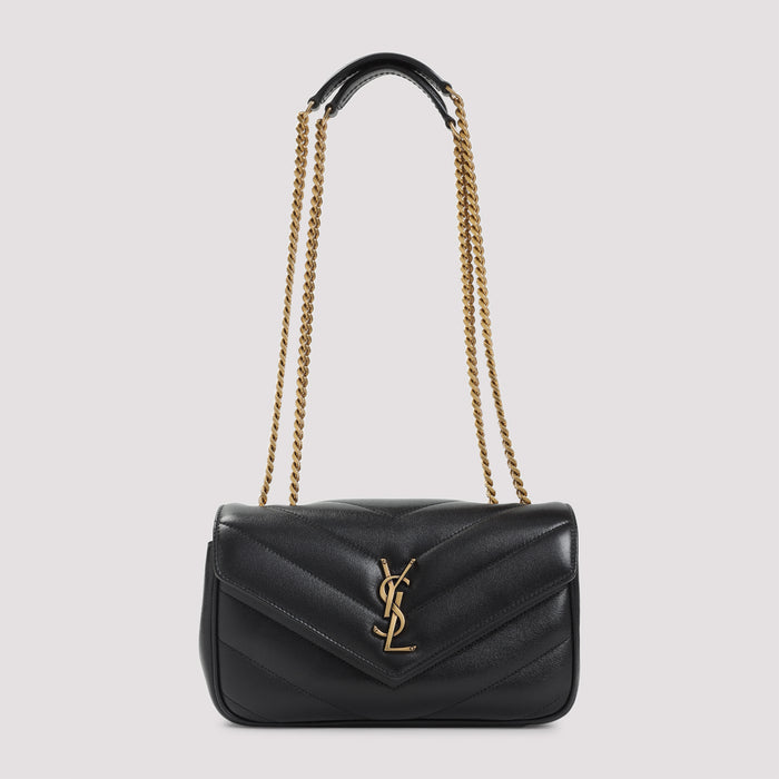 Loulou Shoulder Bag Black Lamb Leather Brass