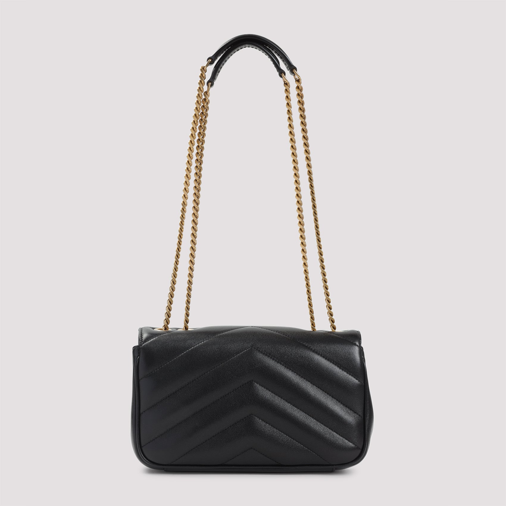 Loulou Shoulder Bag Black Lamb Leather Brass