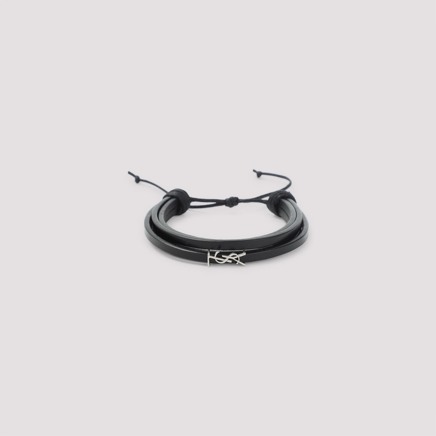 Ysl Bracelet Black Leather Jewellery