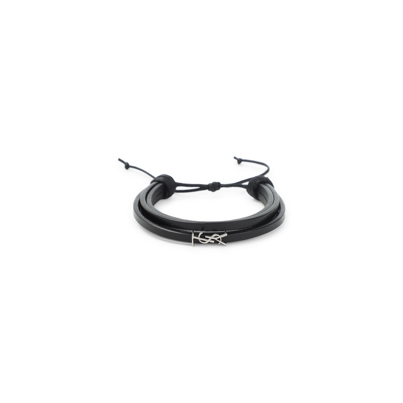Ysl Bracelet Black Leather Jewellery
