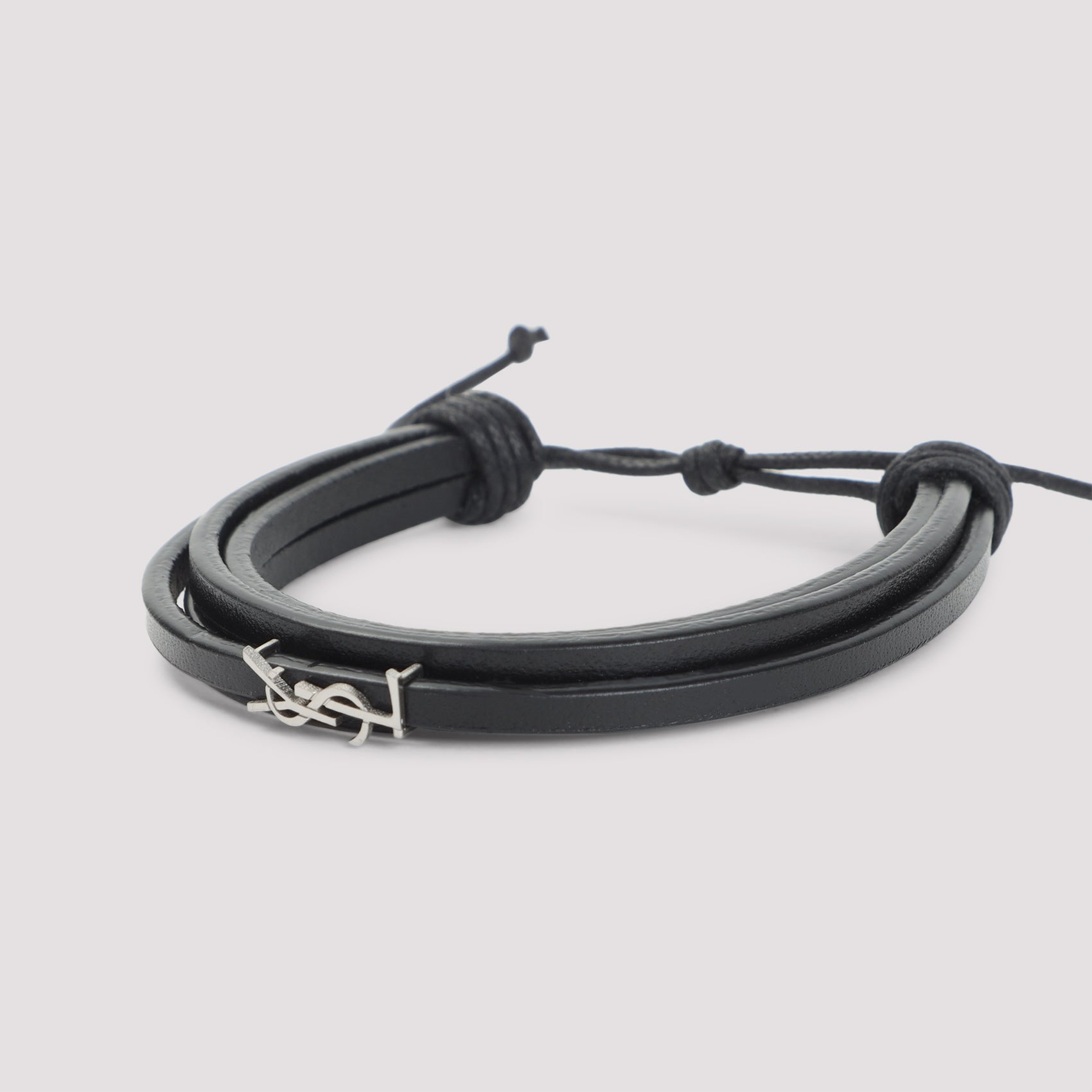 Ysl Bracelet Black Leather Jewellery