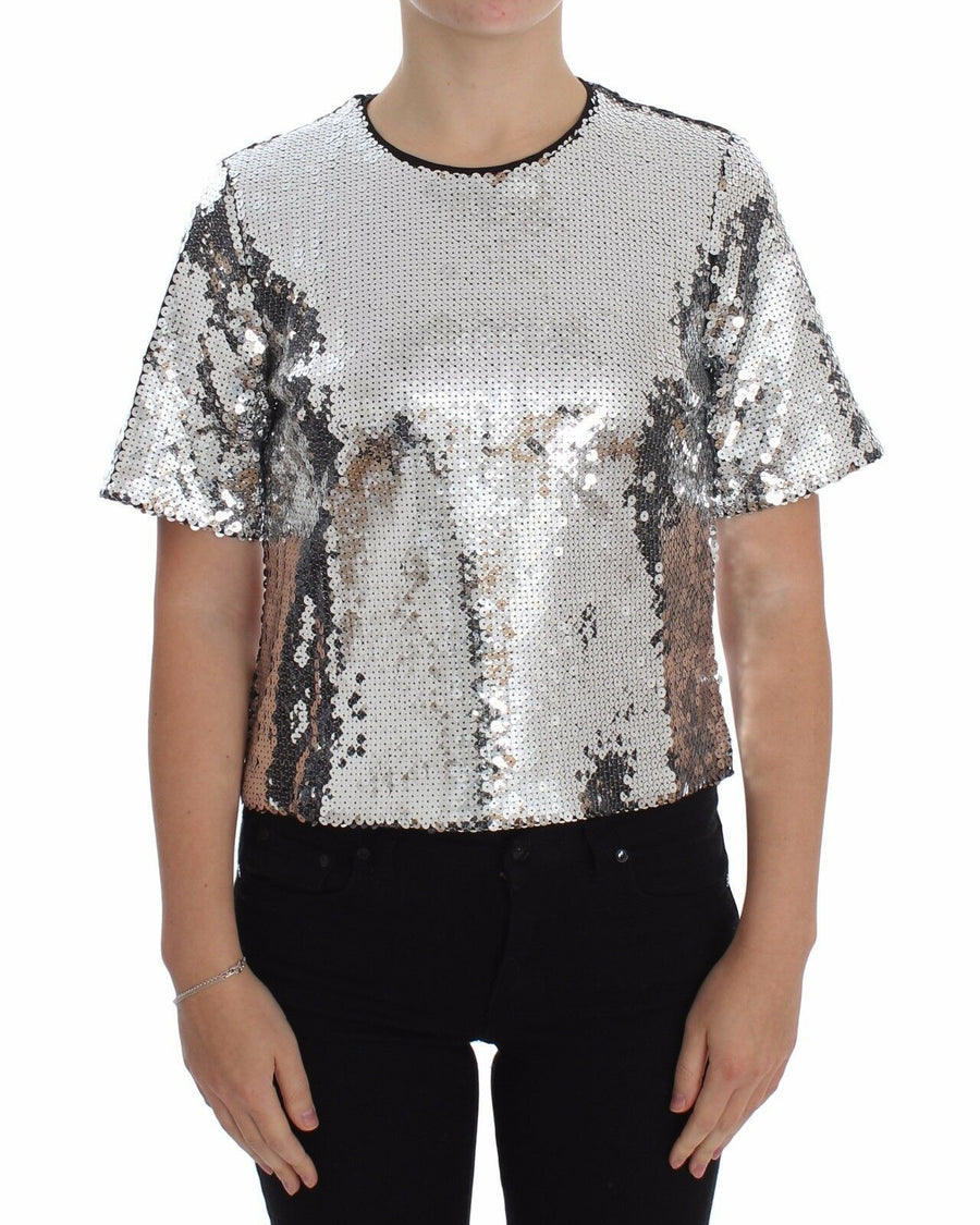 Dolce & Gabbana 100% Polyester; Lining 100% Silk blouse in silver