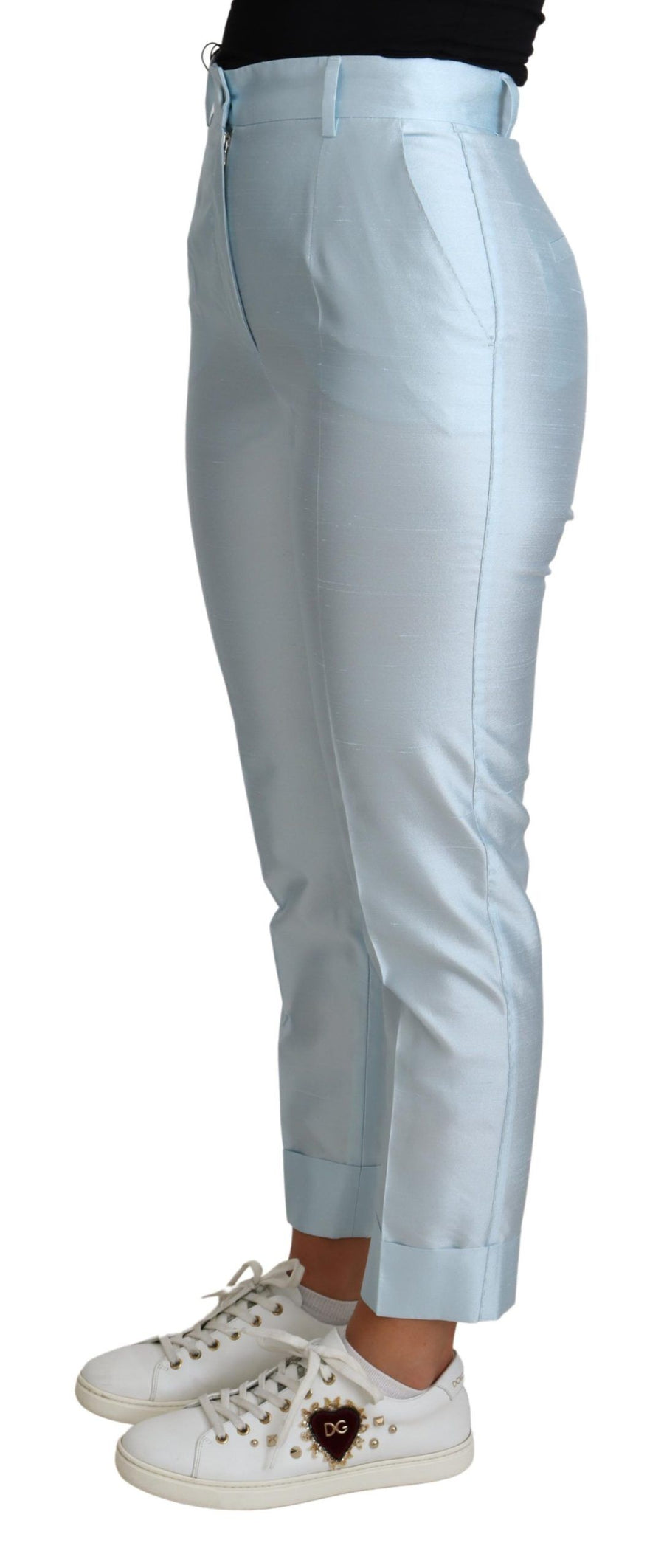Dolce & Gabbana 100% Silk trousers in blue