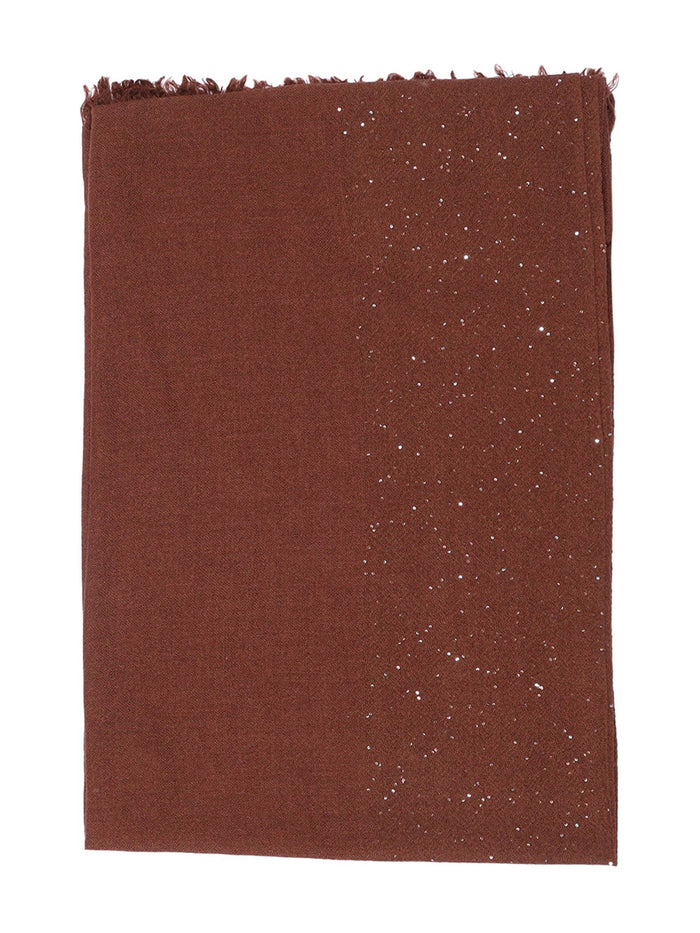Kundy 85x185 Scarf Brown Virgin Wool Silk Polyester