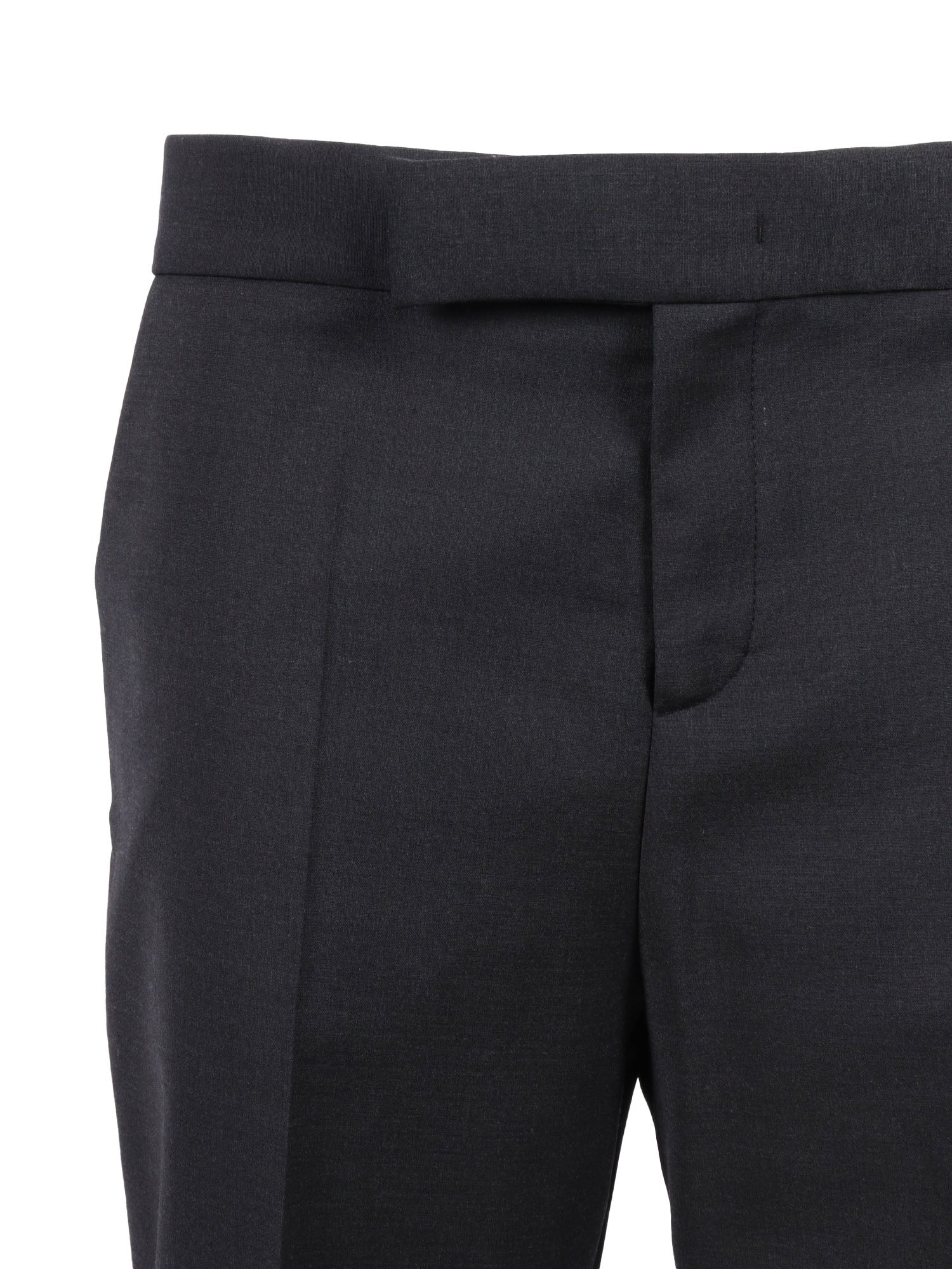 Pants Black Polyester Wool Elastane