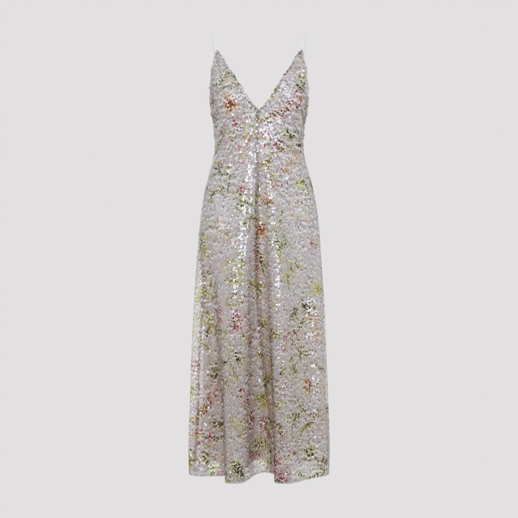 Paillettes Long Dress Multicolour Polyester